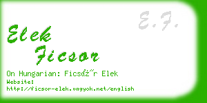 elek ficsor business card